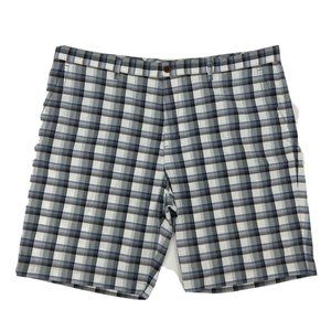 Tommy Bahama Shorts Mens 42 White Gray Plaid Golf Chino‎ Nylon
